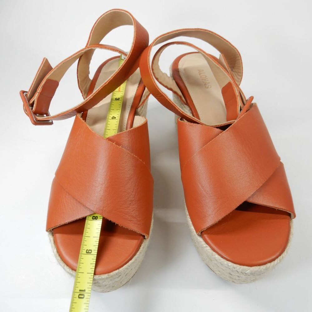 ALOHAS Lyla Leather Espadrille Platform Sandals Size 39 US 8 8.5 Brown NEW $210 - Picture 13 of 16